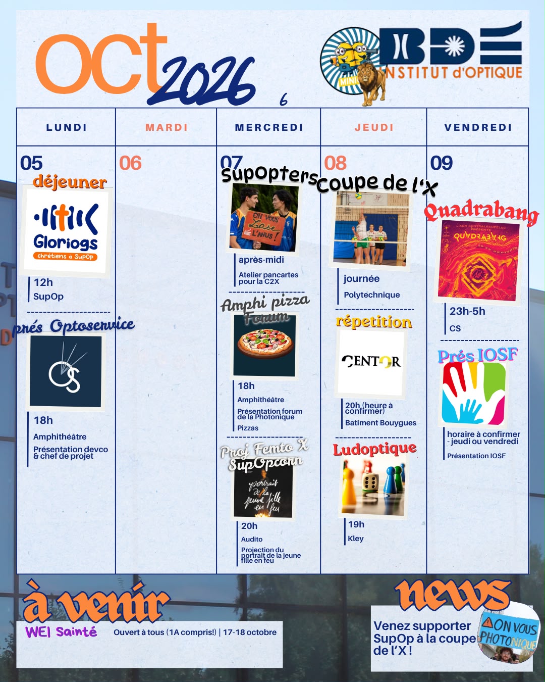 Planning de la semaine
